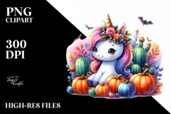 Vibrant Baby Unicorn,Simple Halloween | Sublimation,Clipart Product Image 1