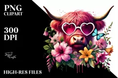 Colorful Heart Sunglasses Art PNG Product Image 2