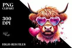 Colorful Heart Sunglasses Art PNG Product Image 2