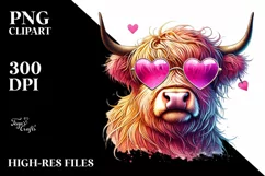 Colorful Heart Sunglasses Art PNG Product Image 2