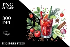 Watercolor Bloody Mary Clipart Product Image 1