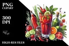 Watercolor Bloody Mary Clipart Product Image 1