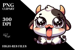 Cute Cow with Oversize Sunglasses PNG Product Image 2