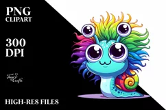 Colorful Crazy Looking Small Baby Snail Clipart Product Image 3