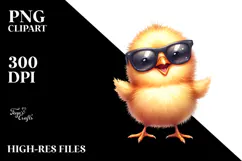 Sublimation Funny Baby Chick Standing Up Sunglasses Product Image 2
