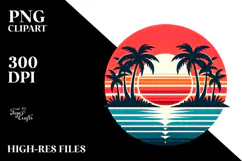 Retro Tropical Island Sunset, 20 oz Tumbler Product Image 2