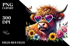 Colorful Heart Sunglasses Art PNG Product Image 2