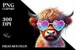 Colorful Heart Sunglasses Art PNG Product Image 2