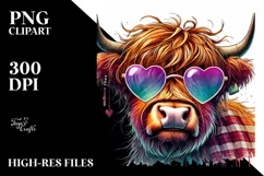 Colorful Heart Sunglasses Art PNG Product Image 2