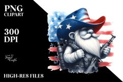 Patriotic Cowboy Gnome Watercolor Clipart Product Image 3