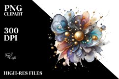 Abstract Glossy Cosmos with Golden Insertions Product Image 1