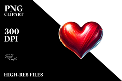 Red Heart Digital Painting PNG Product Image 2