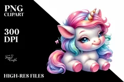 Pastel Unicorn Painting | Sublimation | Clipart Product Image 1
