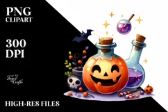 Simple Funny Halloween Clipart, Transparent PNG Product Image 1
