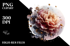 Abstract Wood Carnation Watercolor Splash PNG Product Image 2