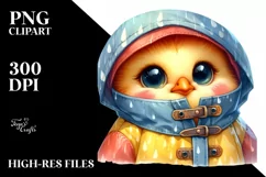 Expressive Chicken in Raincoat, Transparent PNG Product Image 1