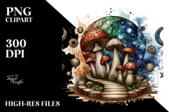 Stained Wooden Mushroom, Transparent PNG Product Image 2
