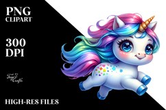 Vibrant Running Baby Unicorn PNG Product Image 2