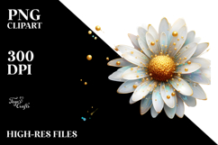 Golden Daisy Watercolor PNG Product Image 2