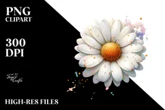 Golden Daisy Watercolor PNG Product Image 2