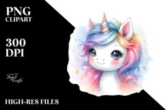 Baby Unicorn, Colorful Pastel Watercolor | Sublimation | Product Image 3