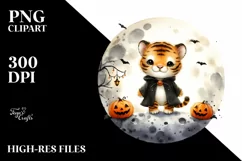 Cute Baby Tiger Halloween PNG Product Image 3