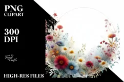Colorful Floral Frame with Small Wild Flowers | Clipart Product Image 3