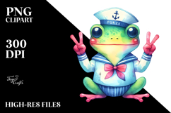 Whimsical Frog in Sailor Suit | Clipart Product Image 2