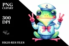 Whimsical Frog in Sailor Suit | Clipart Product Image 4