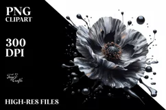 Glossy Marble Poppy Watercolor Clipart Product Image 3
