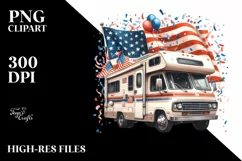 Vintage RV Confetti Watercolor Clipart Product Image 3
