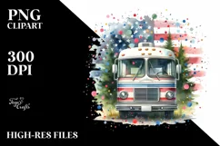 Vintage RV Confetti Watercolor Clipart Product Image 1