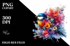 Vibrant Bird, Abstract Watercolor | Sublimation | Clipart Product Image 3