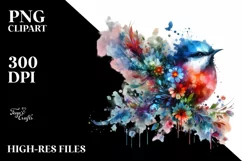 Vibrant Bird, Abstract Watercolor | Sublimation | Clipart Product Image 1