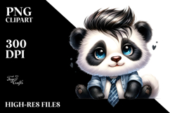 Cute Baby Panda with Cool Haircut PNG Product Image 2