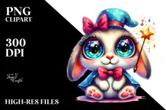Crazy Baby Bunny with Magic Wand, PNG Product Image 2