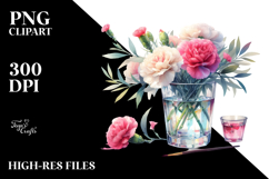 Watercolor Floral with Carnation | Clipart Product Image 2