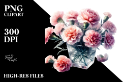 Watercolor Floral with Carnation | Clipart Product Image 2