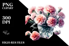Watercolor Floral with Carnation | Clipart Product Image 2