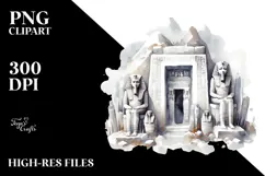 Simple Watercolor Mummy's Tomb PNG Product Image 2