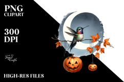 Hummingbird with Party Hat, Halloween PNG Product Image 2