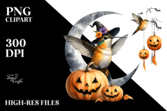Hummingbird in Halloween Costume, PNG Product Image 2