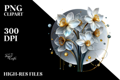 Abstract Narcissus Watercolor Splash PNG Product Image 2