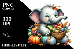 Colorful Baby Elephant, Quirky Style | Sublimation | Clipart Product Image 3