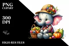 Colorful Baby Elephant, Quirky Style | Sublimation | Clipart Product Image 3