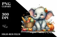 Colorful Baby Elephant, Quirky Style | Sublimation | Clipart Product Image 3