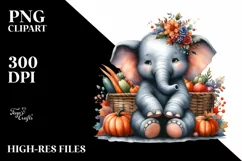 Colorful Baby Elephant, Quirky Style | Sublimation | Clipart Product Image 1