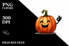 Simple Funny Halloween Pumpkin, Transparent PNG Product Image 3