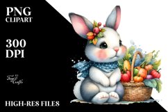 Colorful Baby Bunny, Quirky Style | Sublimation | Clipart Product Image 1