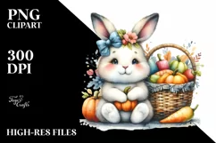 Colorful Baby Bunny, Quirky Style | Sublimation | Clipart Product Image 3
